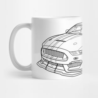 Shelby GT500 Wireframe Drawing Mug